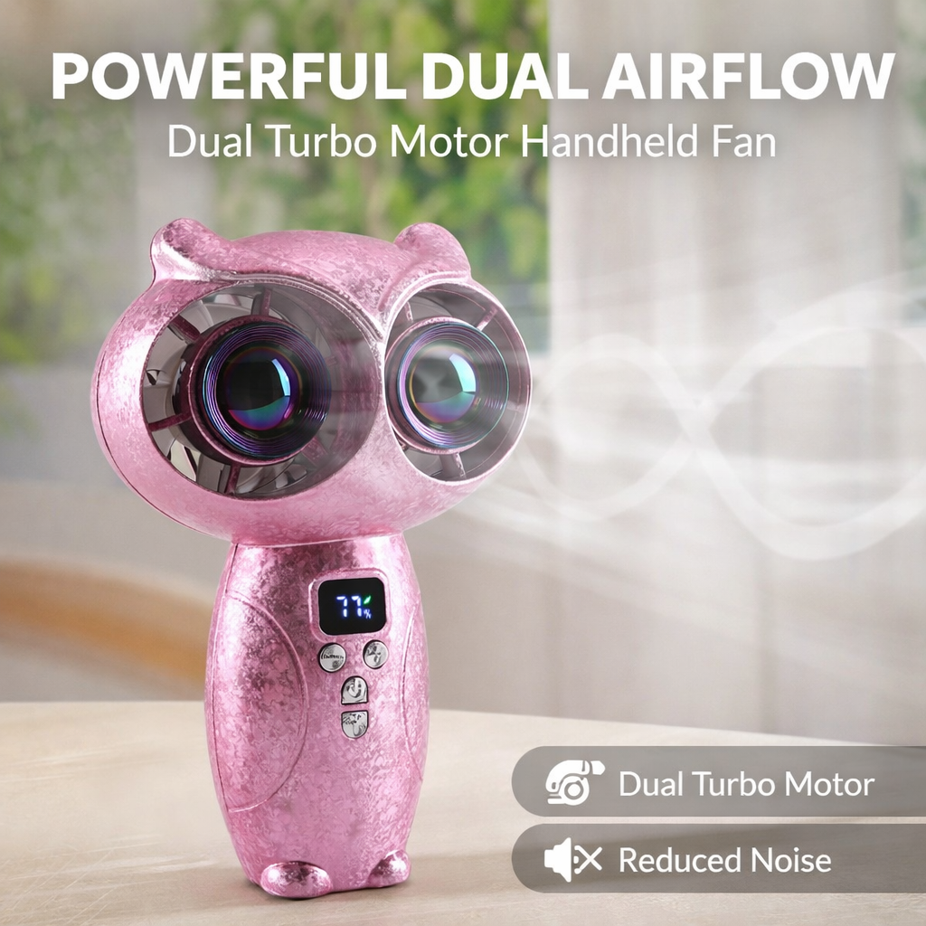 🦉 Mini Owl Handheld Powerful Cooling Fan