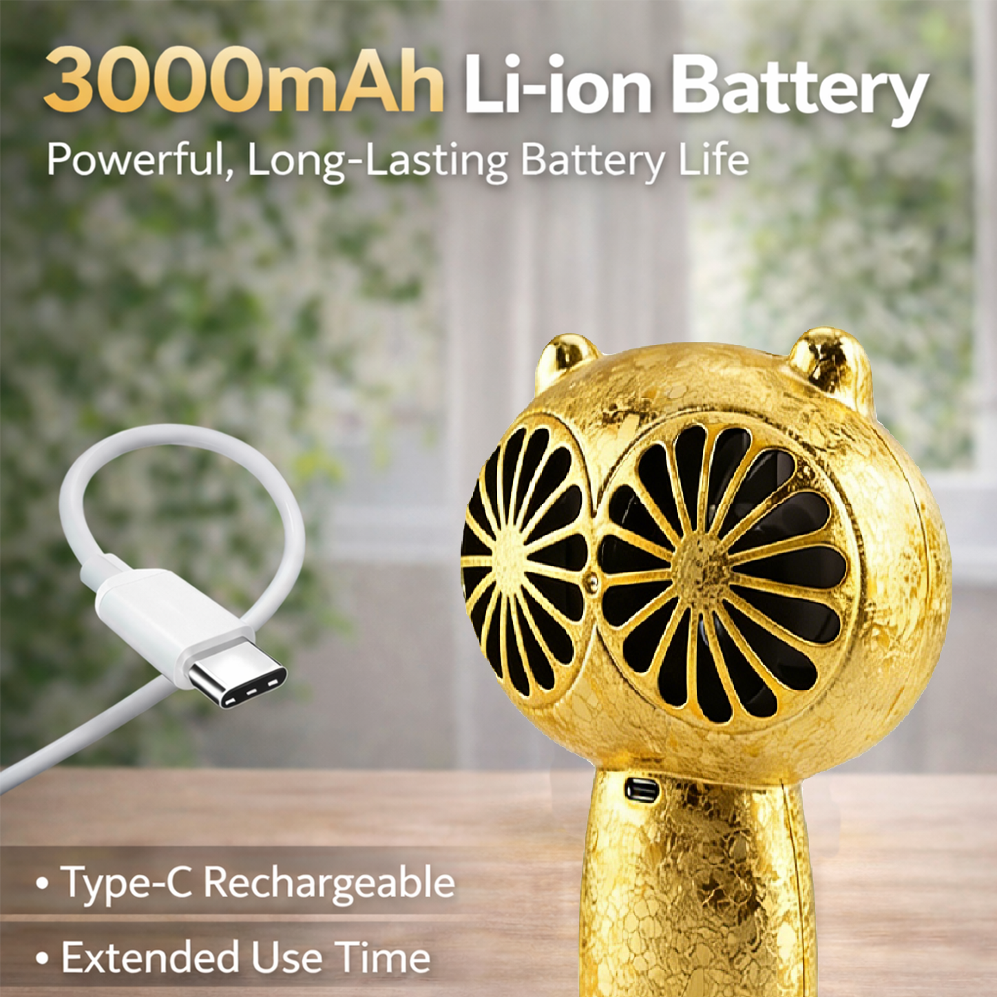 🦉 Mini Owl Handheld Powerful Cooling Fan