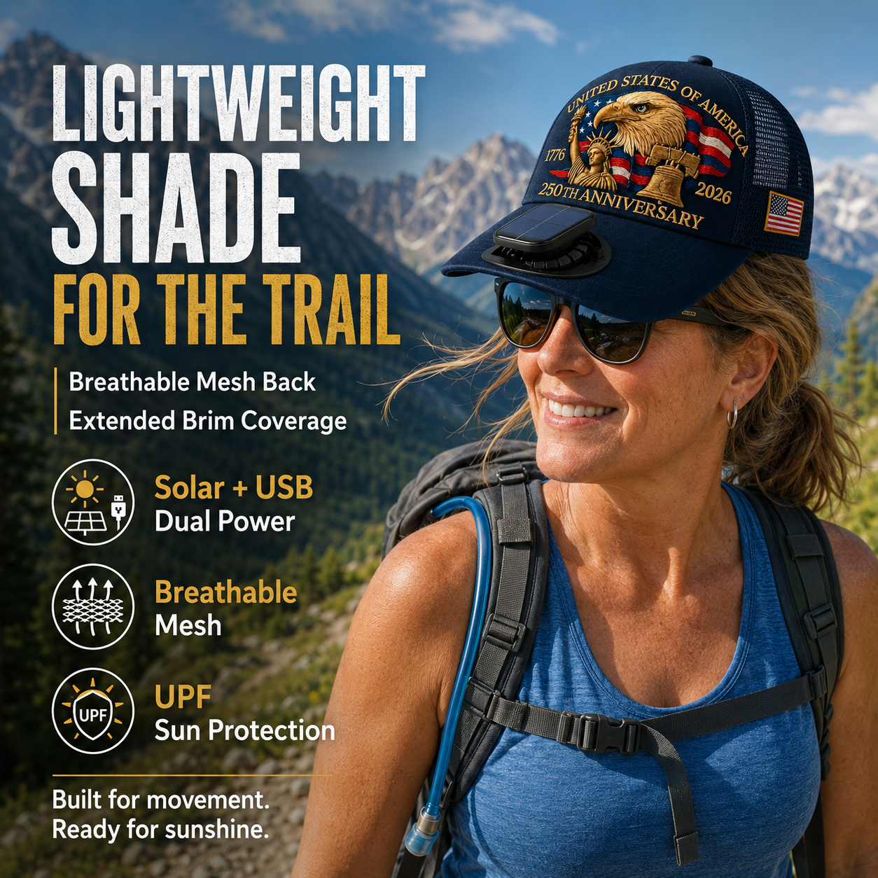 Solar Fan Patriotic Cap – 250th Anniversary Edition☀️