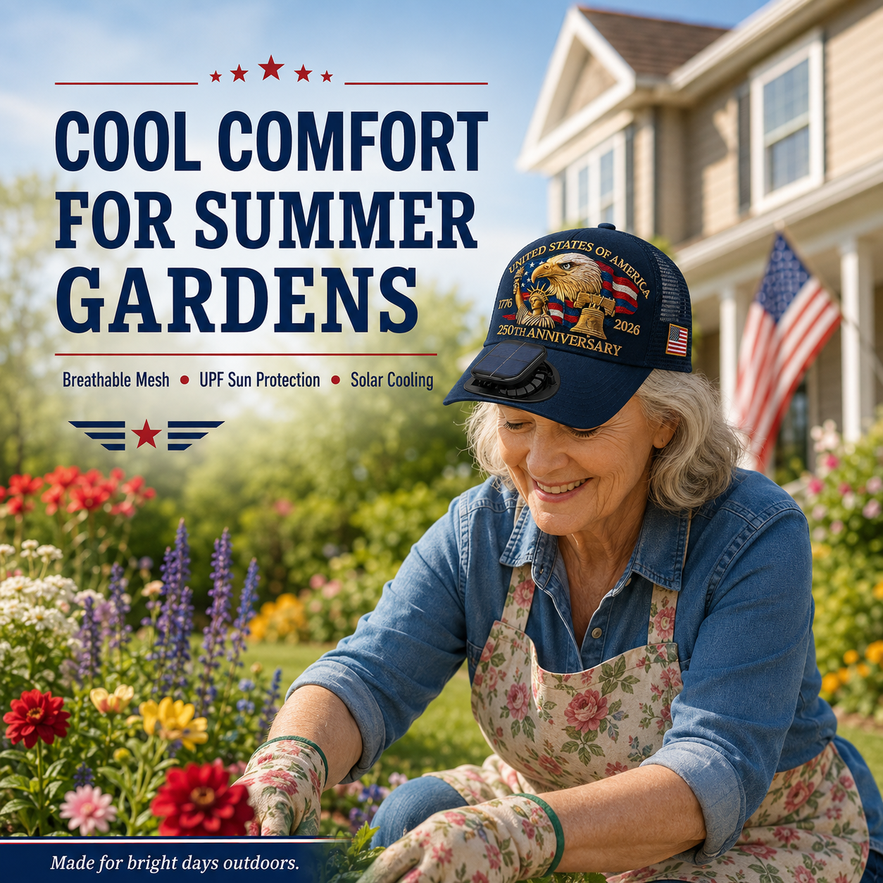 Solar Fan Patriotic Cap – 250th Anniversary Edition☀️