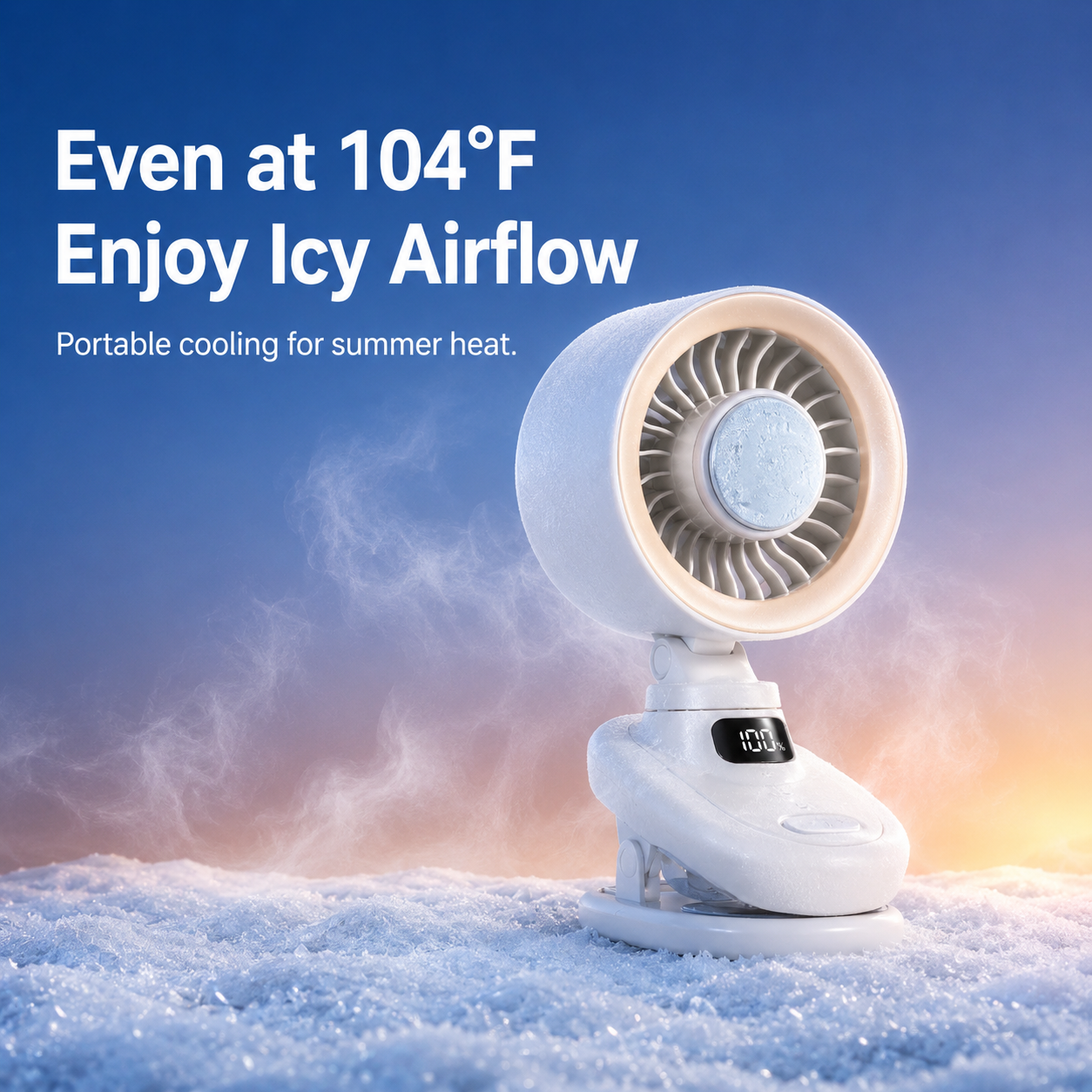 Rechargeable Clip-On Cooling Fan with Ice-Cooling Plate