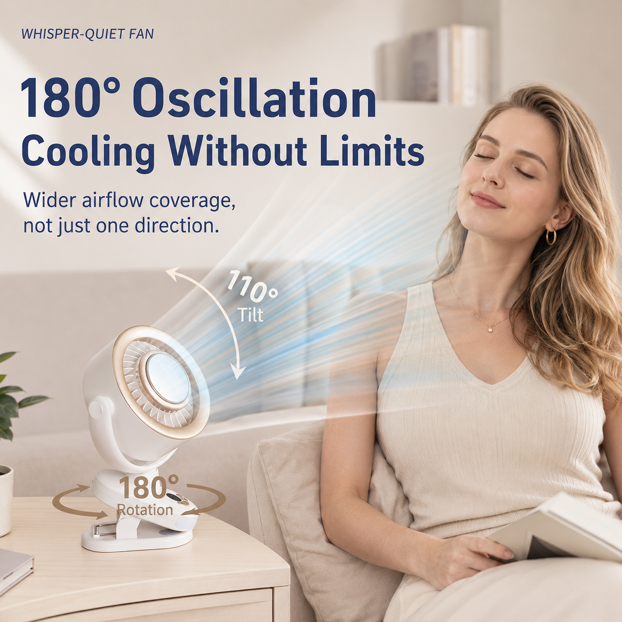 Rechargeable Clip-On Cooling Fan with Ice-Cooling Plate