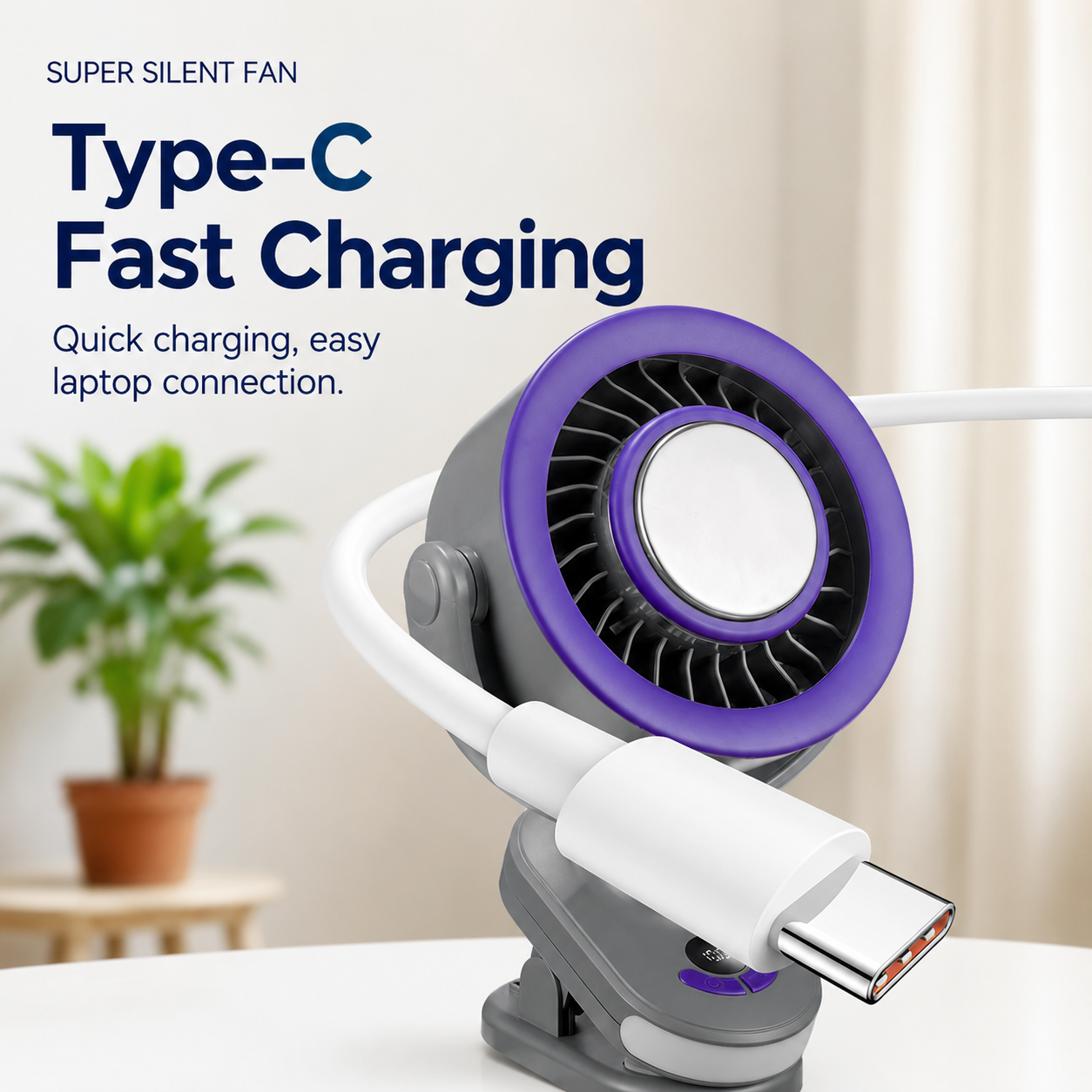 Rechargeable Clip-On Cooling Fan with Ice-Cooling Plate