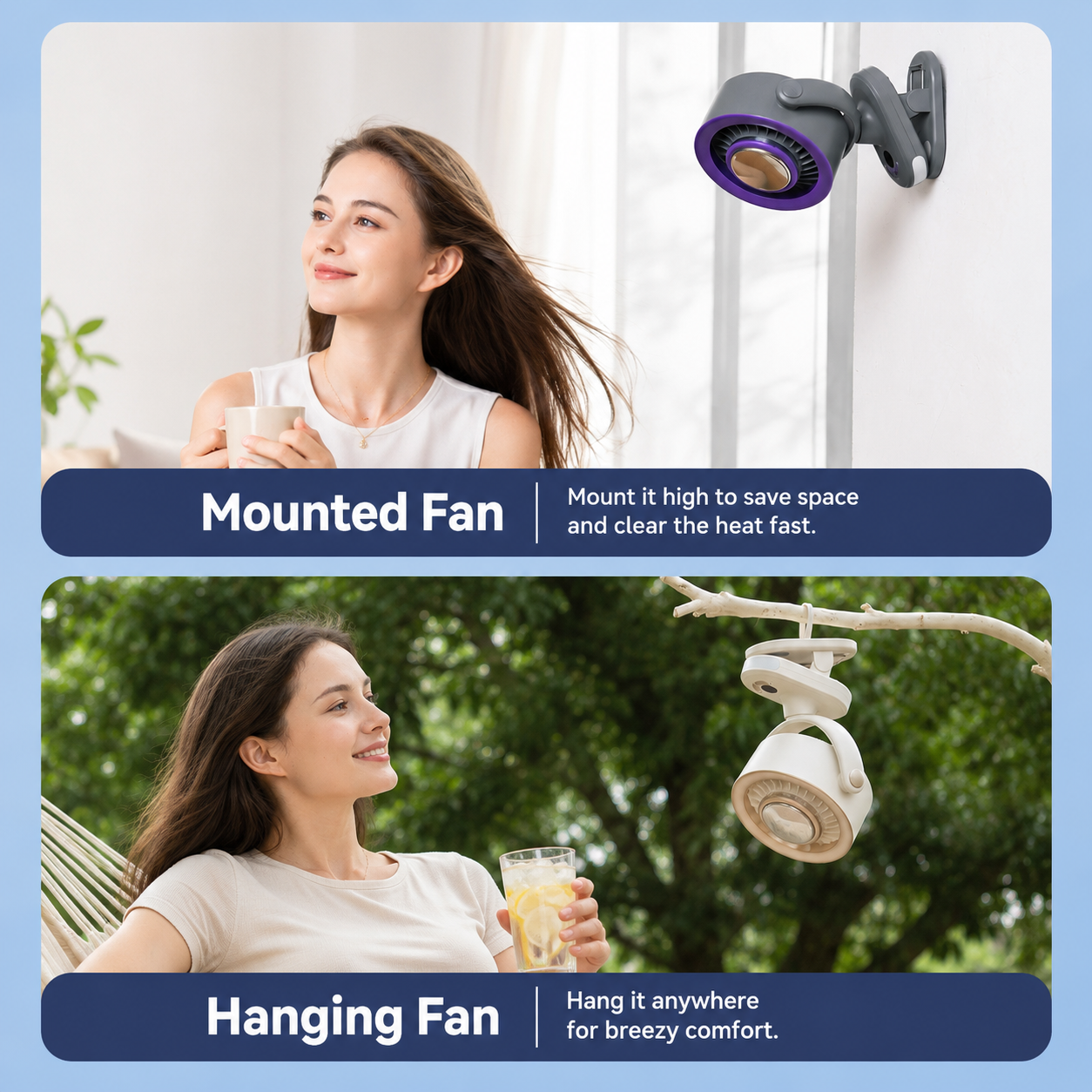 Rechargeable Clip-On Cooling Fan with Ice-Cooling Plate