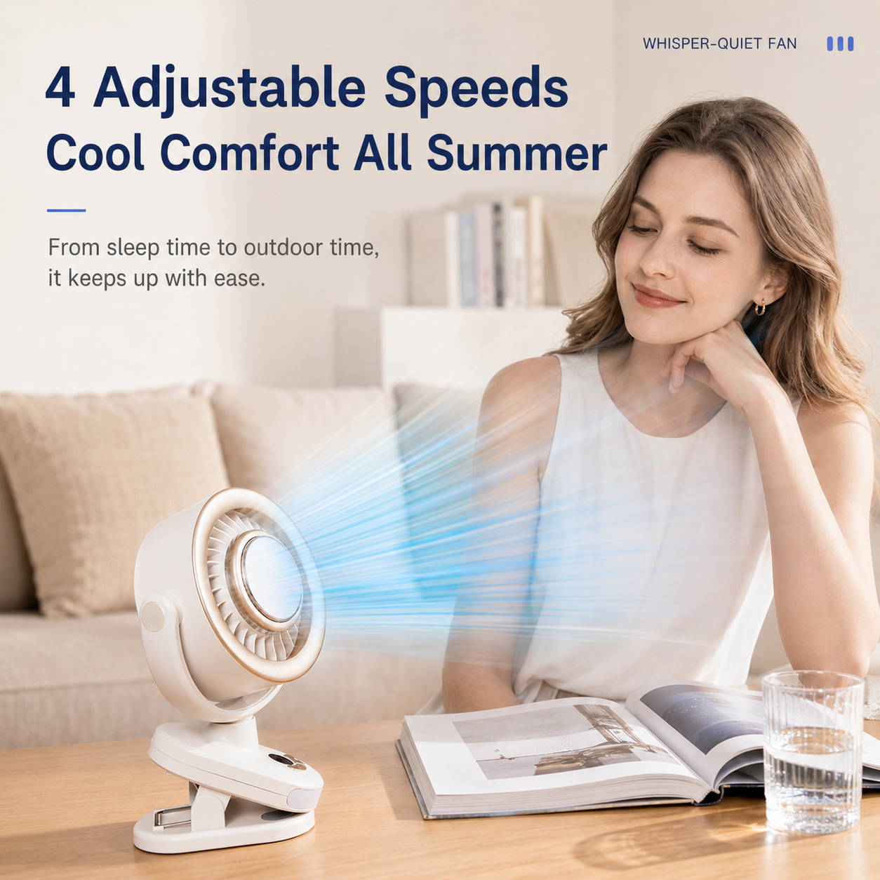 Rechargeable Clip-On Cooling Fan with Ice-Cooling Plate