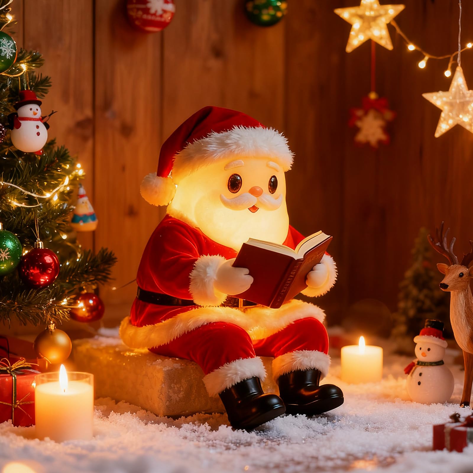 Santa Claus Reading Book Lamp Decorative
