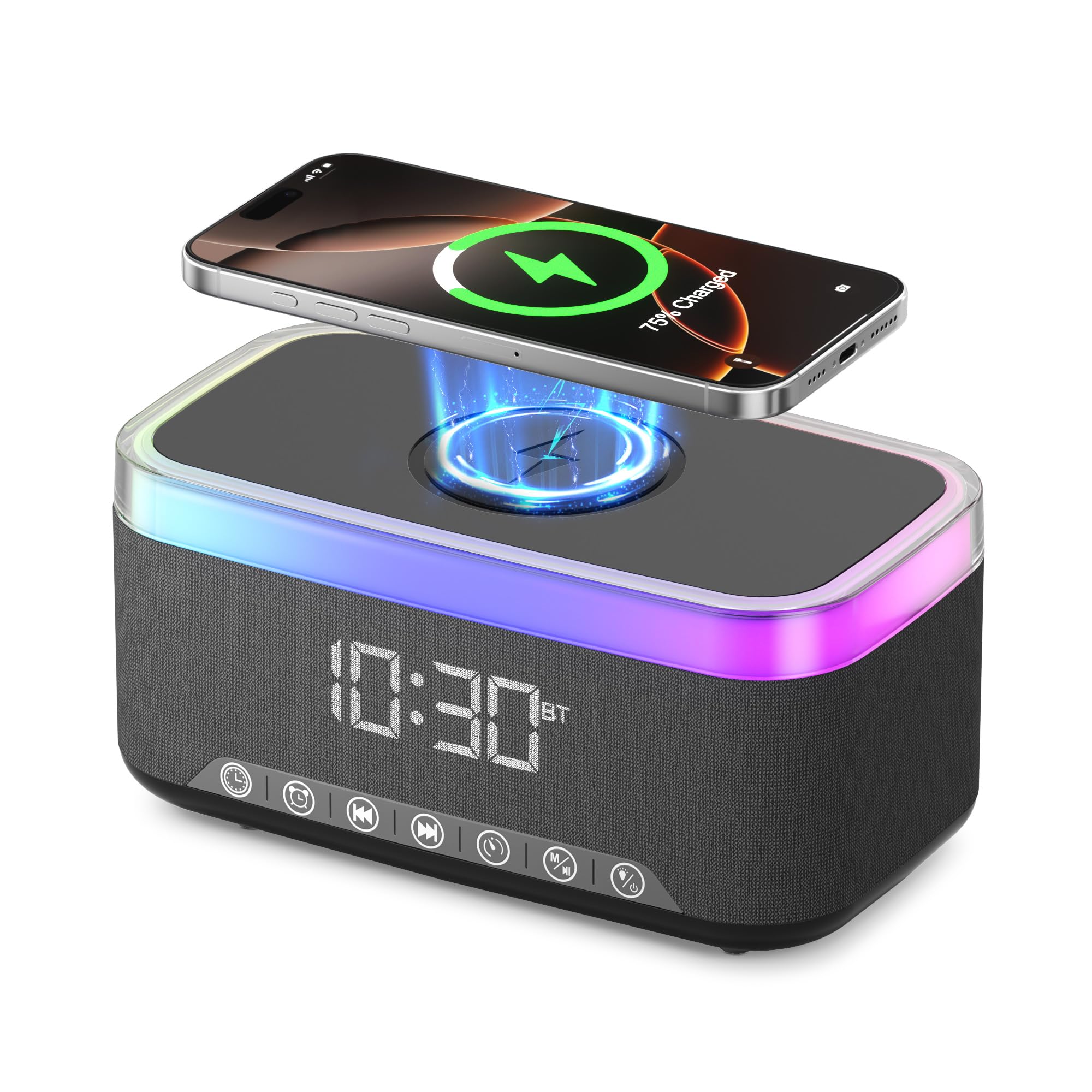 Multifunctional Portable Bluetooth Speaker with 15W Fast Wireless Charging