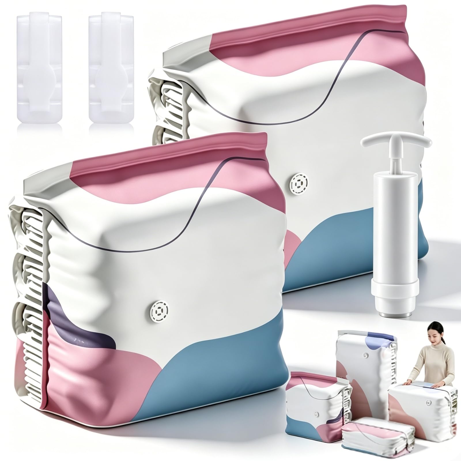 💨No‑pump Vacuum Storage Bags