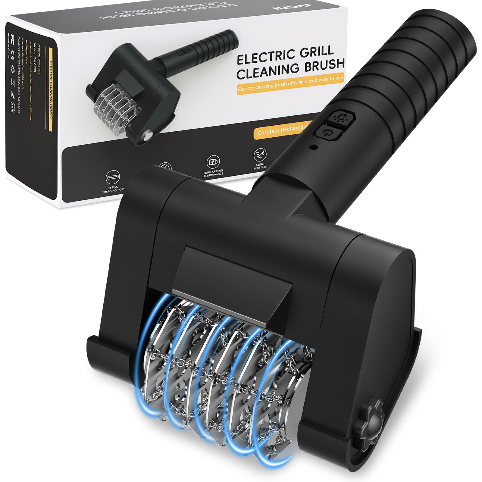 🔥 Bristle-Free Electric Grill Cleaning Brush