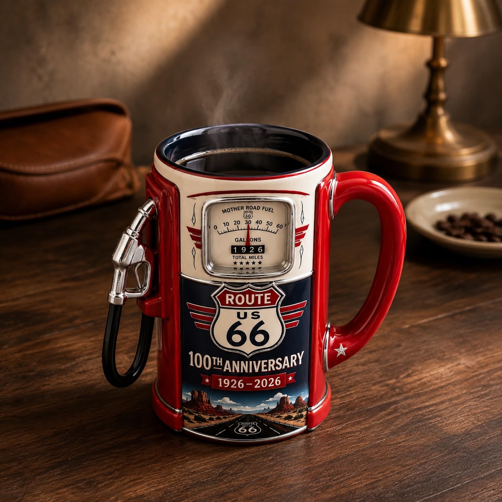 ⛽Route 66 Centennial Fuel Pump Mug – 100th Anniversary Edition (1926–2026）