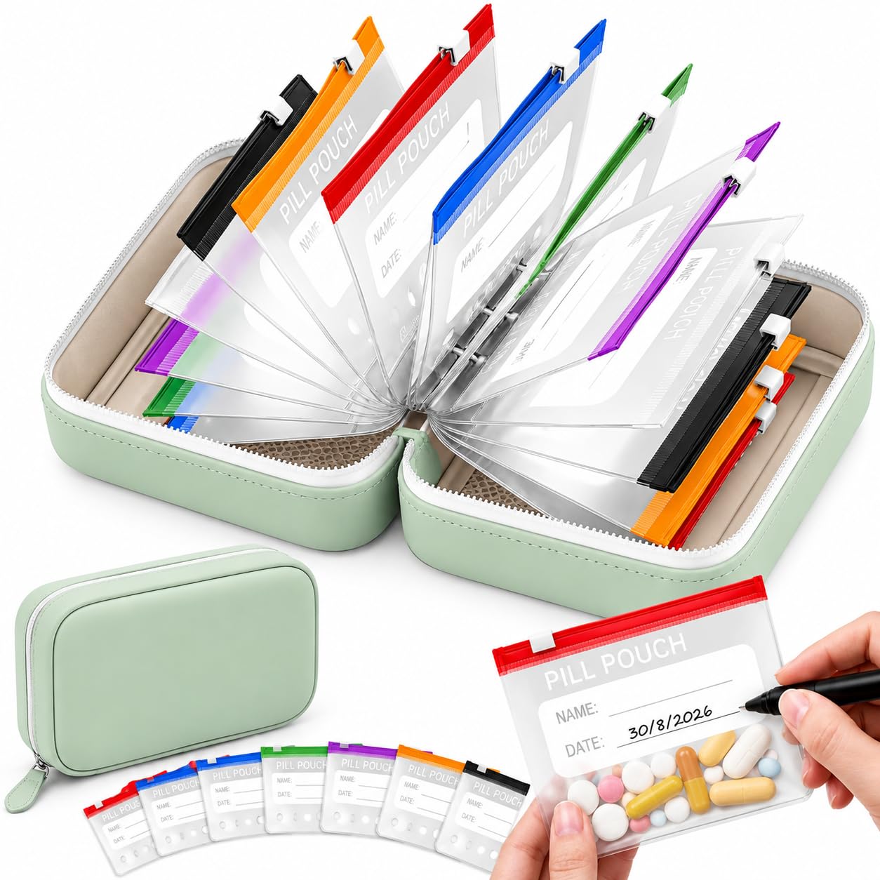 💊2-Week Travel Pill Organizer Binder