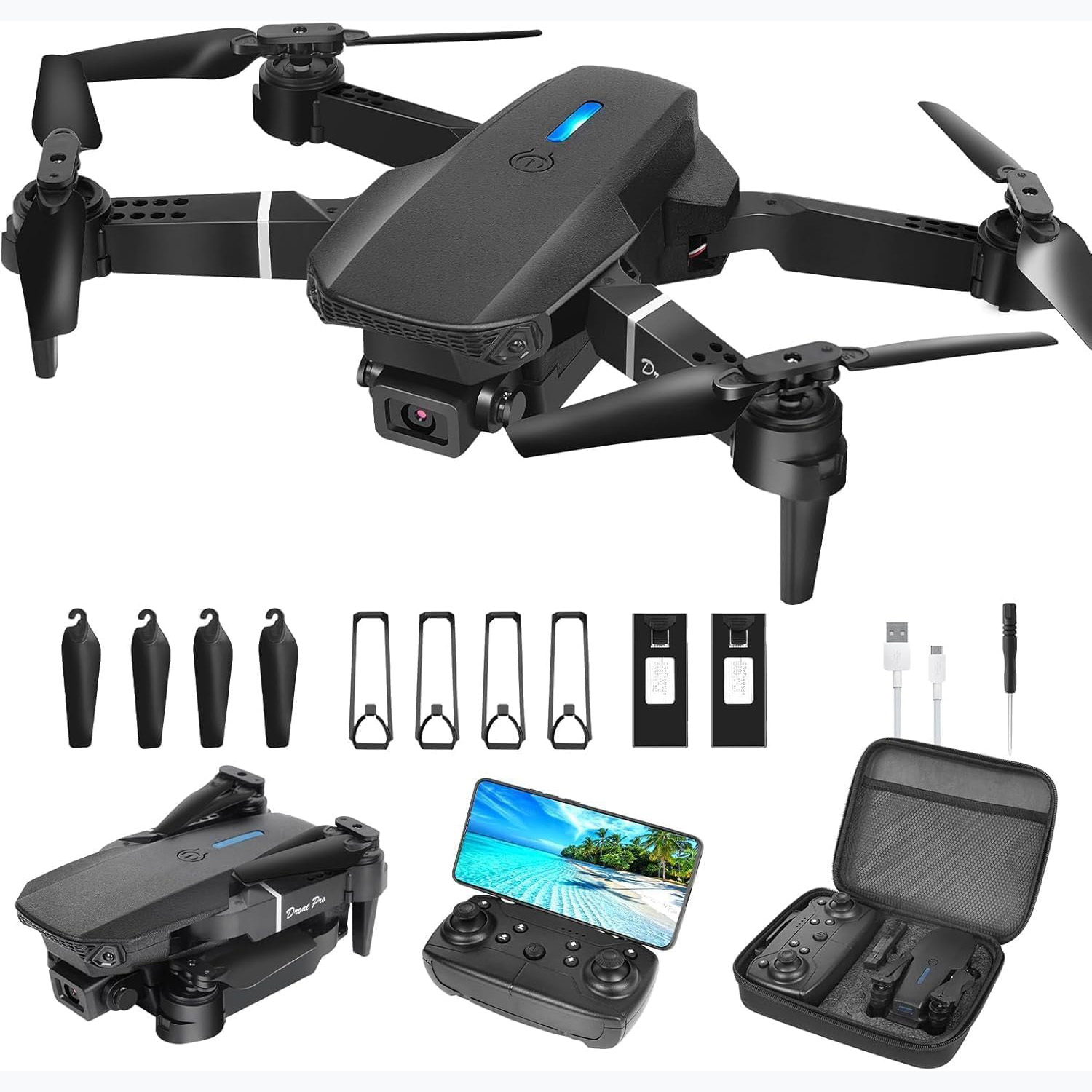 🚁Foldable 1080P FPV Camera Drone – Beginner-Friendly Mini Quadcopter