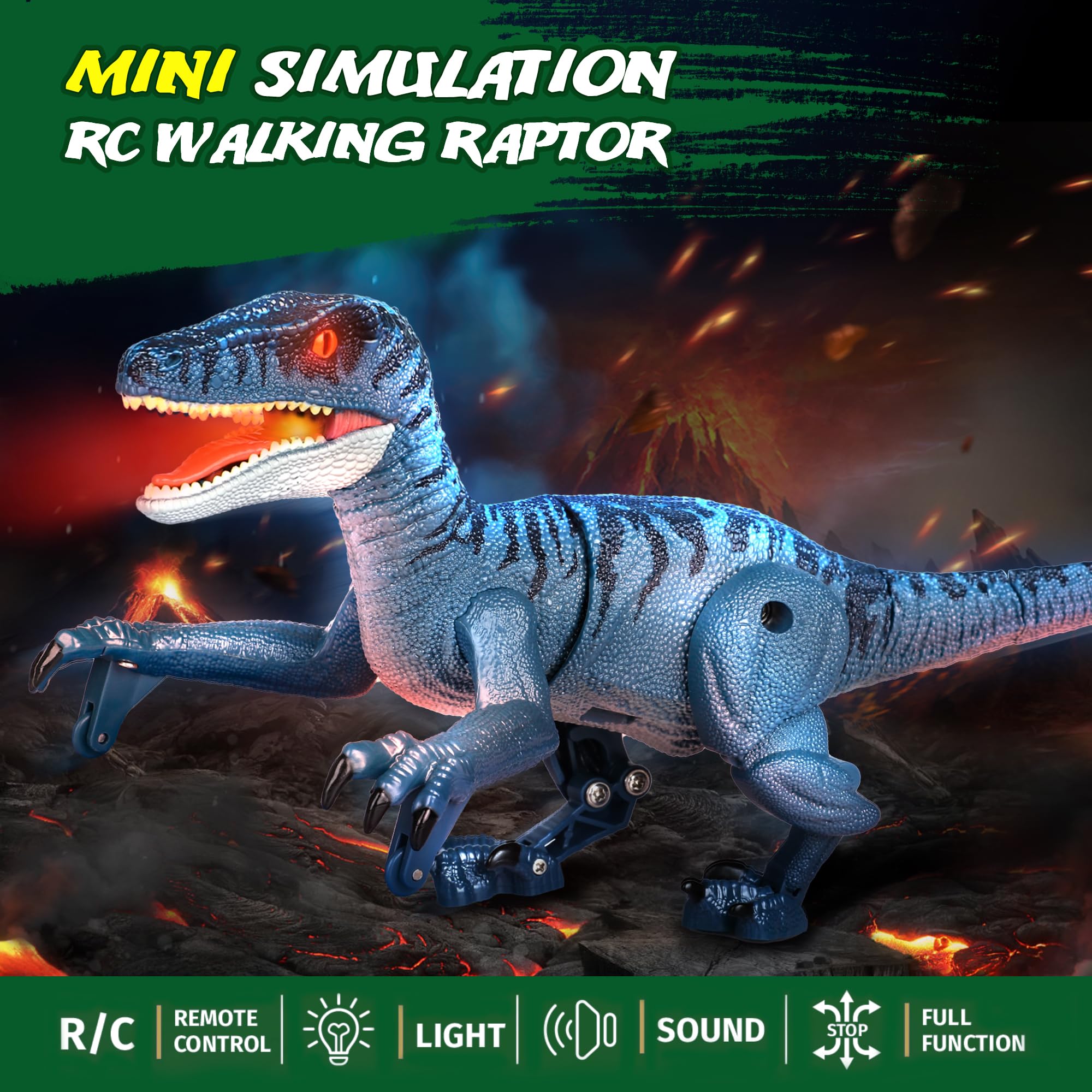 Remote Control Dinosaur Toys, Walking Robot Dinosaur w/ Roaring Sounds