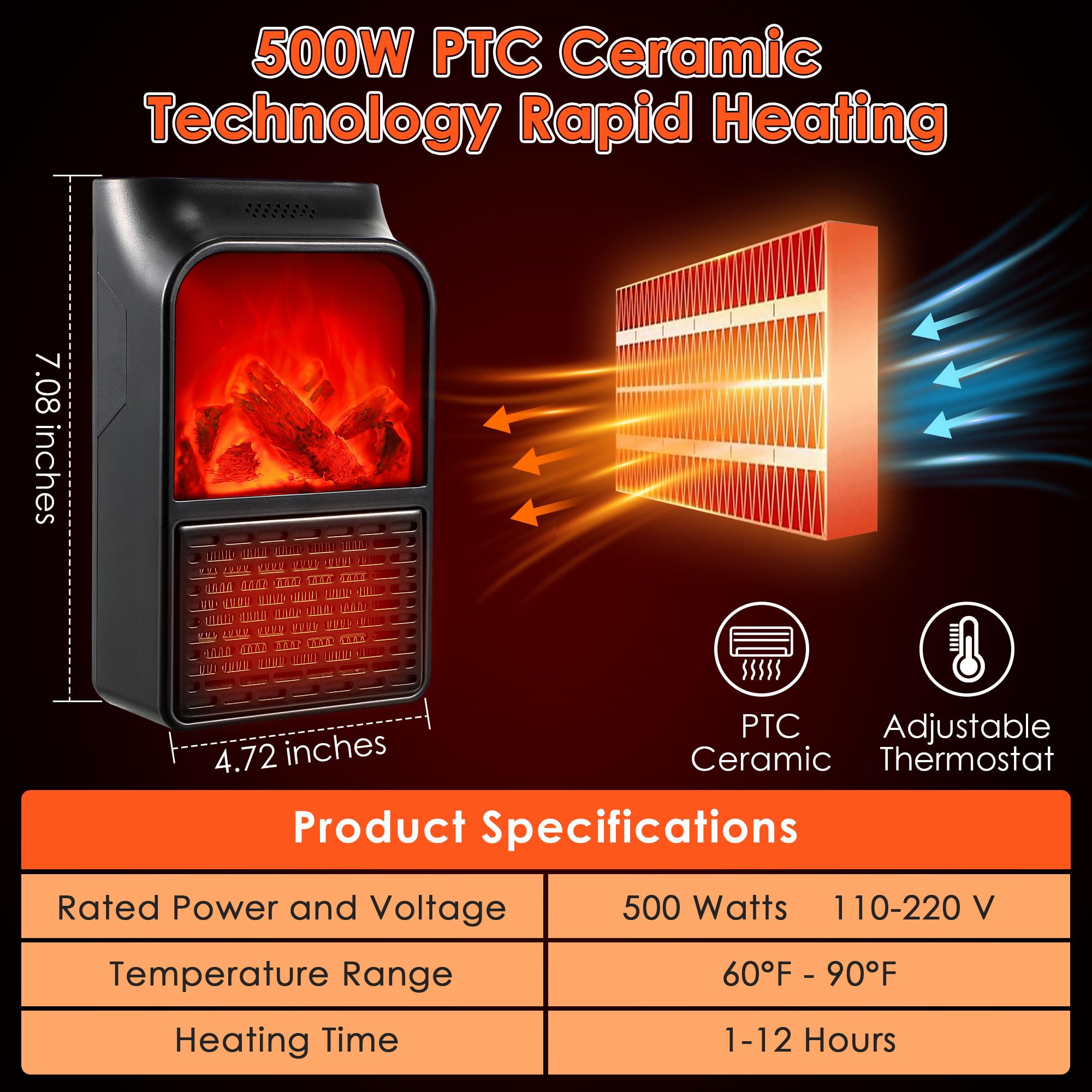 Mini Wall Space Heater