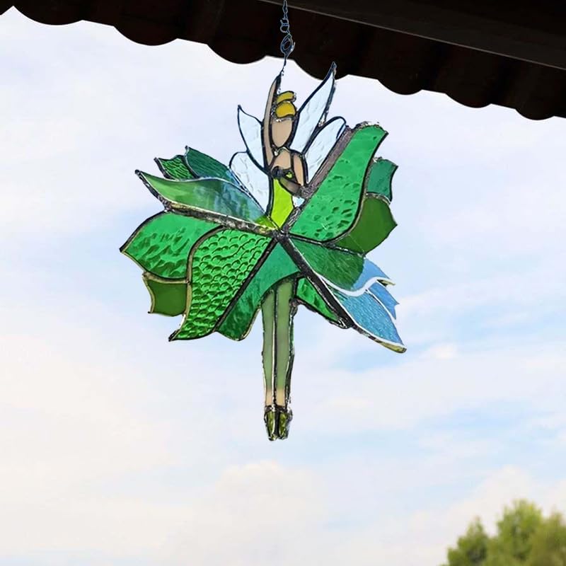 Dancing Lady Stained Glass Spinner