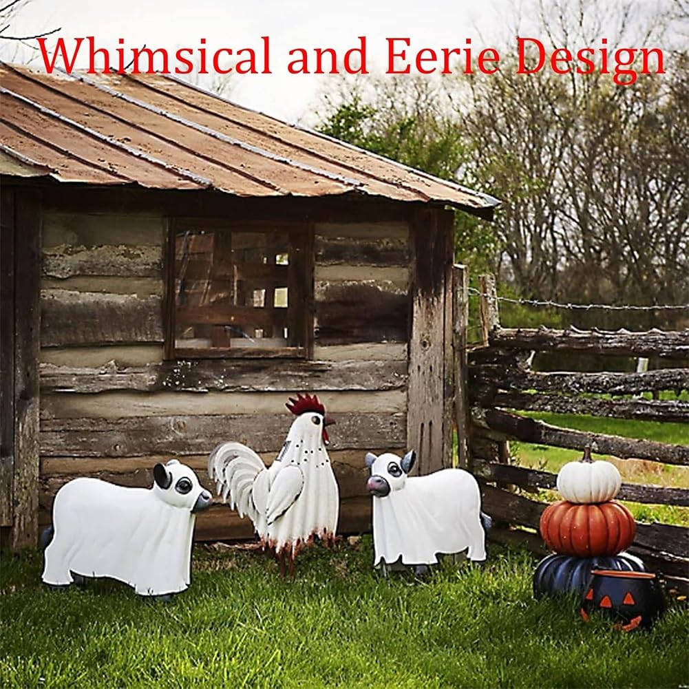 🐄Spooky Ghost Cow Statue