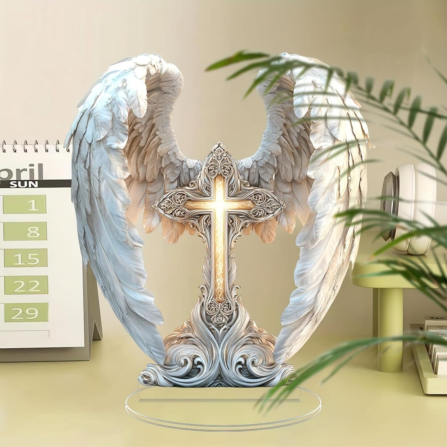 ⭐Gorgeous Angel Wings Cross Decoration