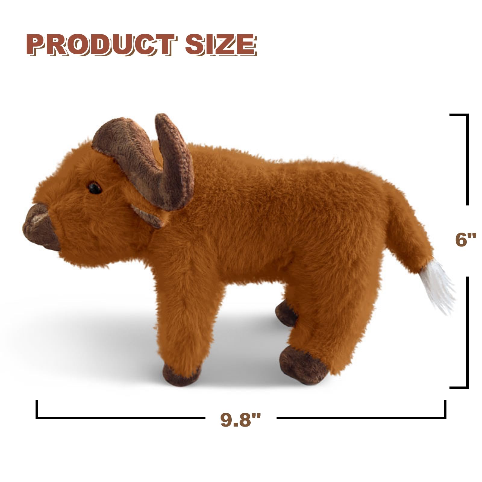 9.8" Cute Bison Stuffed Soft Plushies Toys