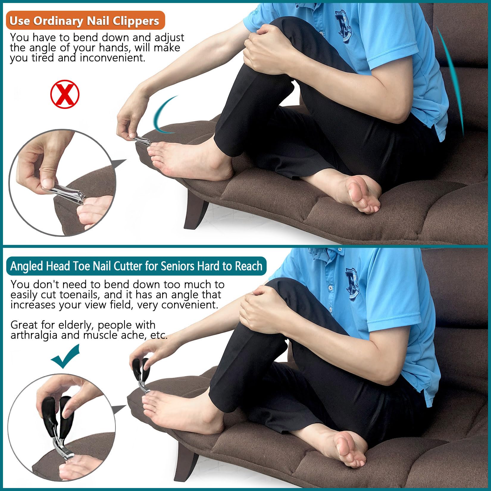 🏥Angled Toenail Clippers for Thick Toenails