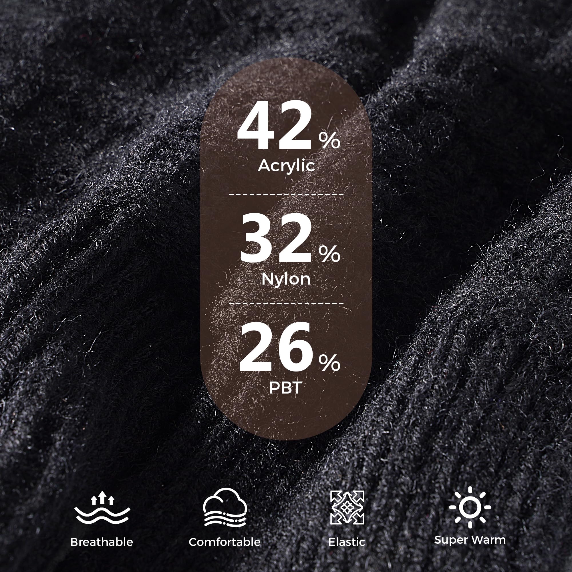 Womens Gloves with Touchscreen Wool Knit