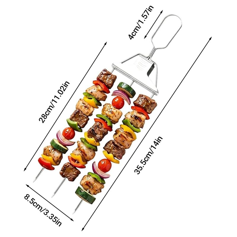 3‑Prong Stainless Steel Skewers for Grilling