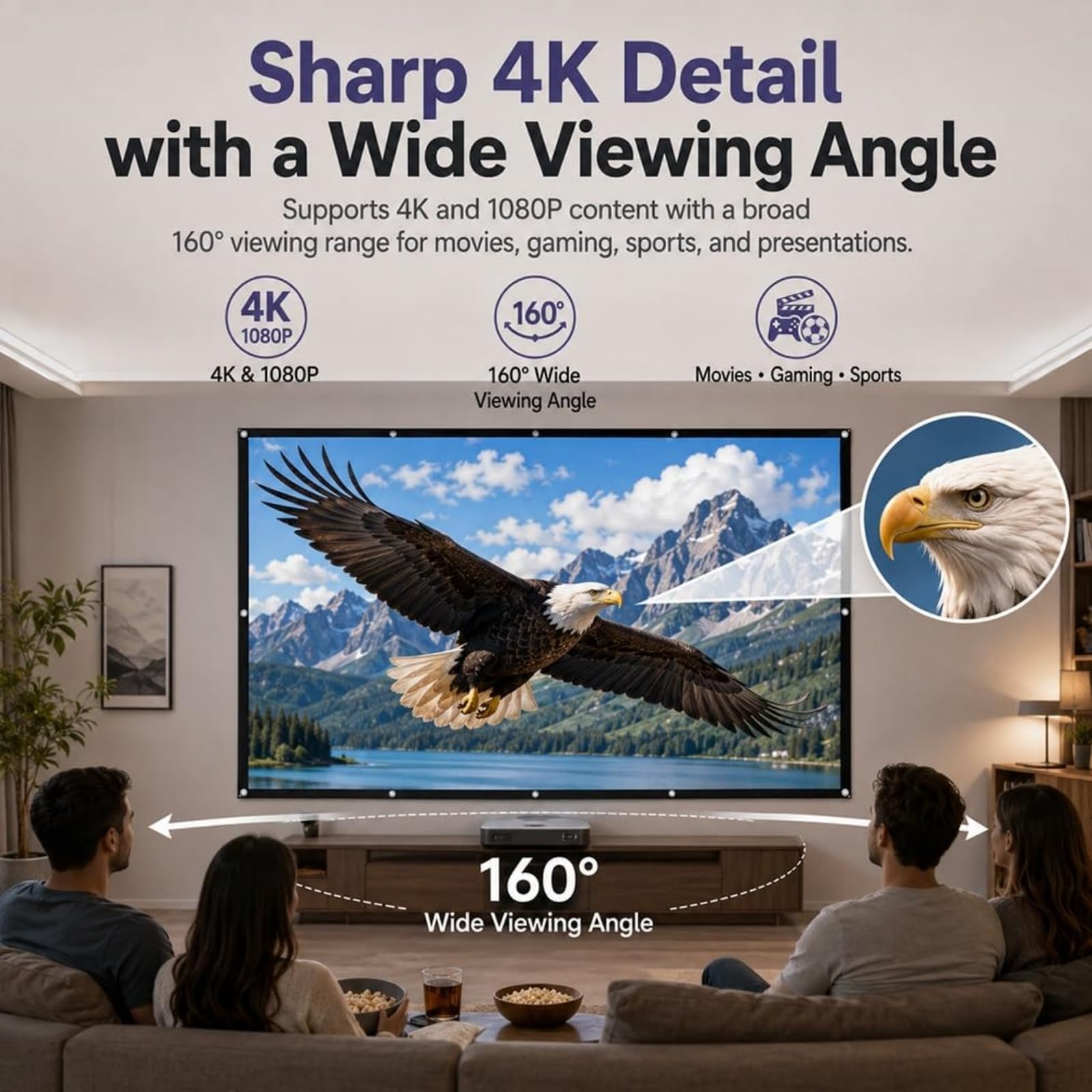 🎬Foldable ALR (Ambient Light Rejecting) projection screen