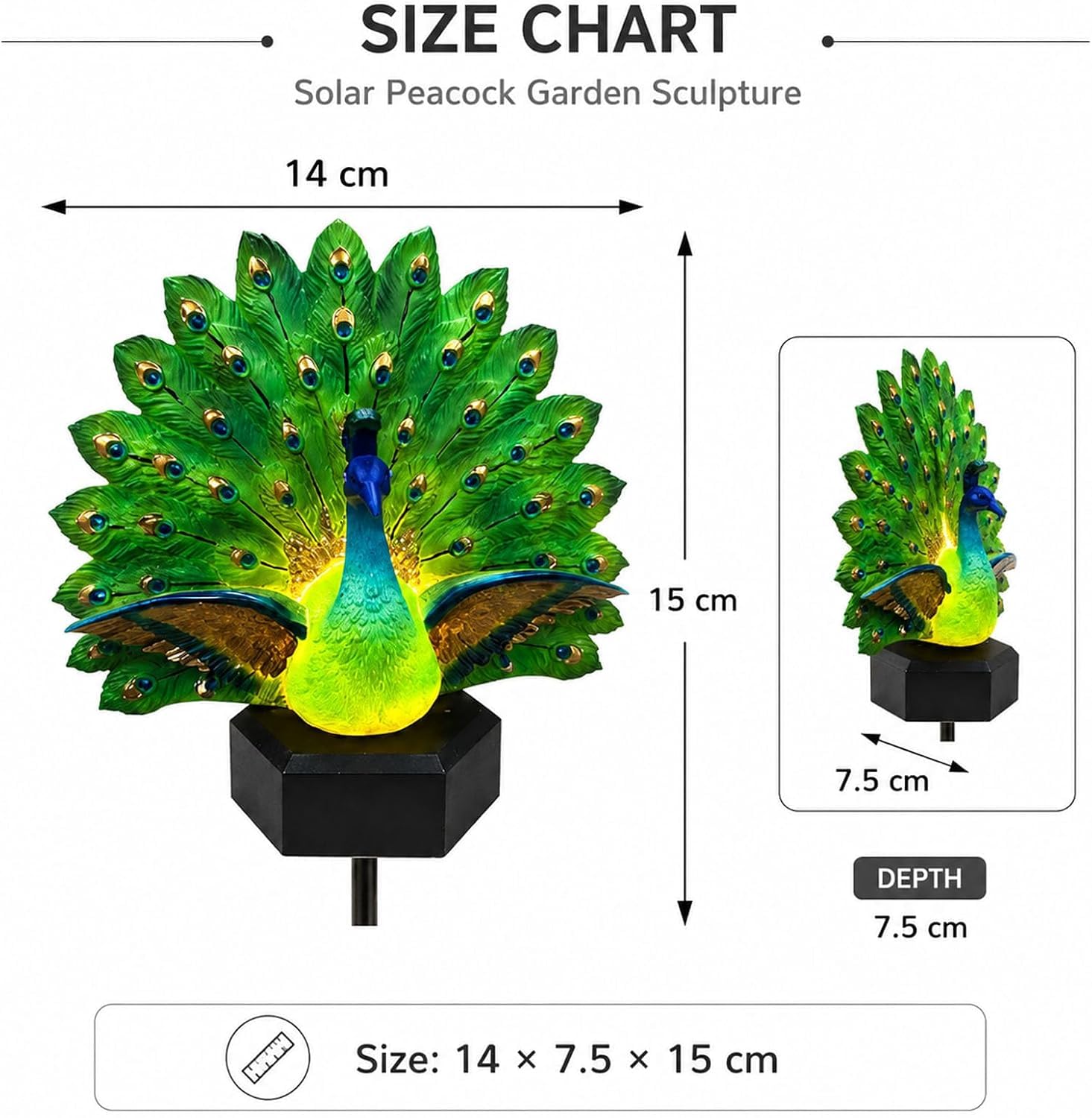 🦚Solar Peacock Garden Sculpture