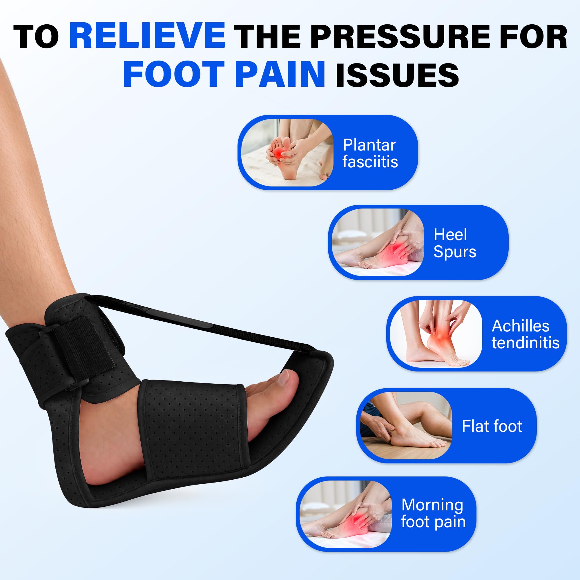 Upgraded Plantar Fasciitis Night Splint + Massage Ball
