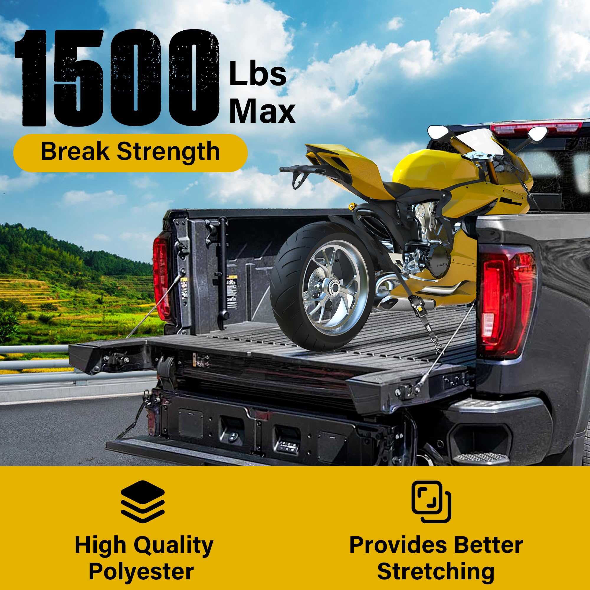 9.8ft. Retractable Ratchet Tie-Down Straps