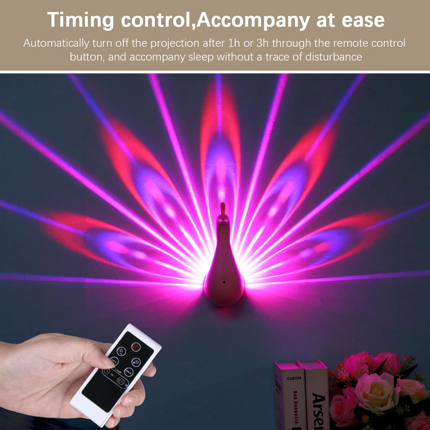 Peacock Projection Desk Lamp