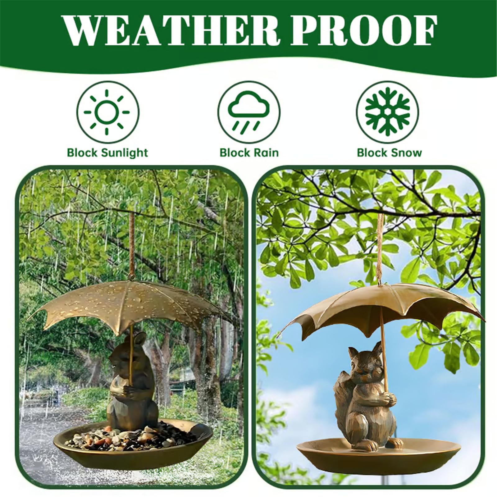 Girl Next Door Animal Bird Feeder with Umbrella