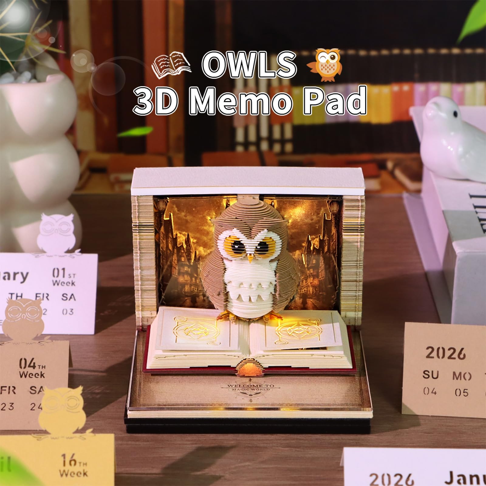 2026 Owl 3D Calendar