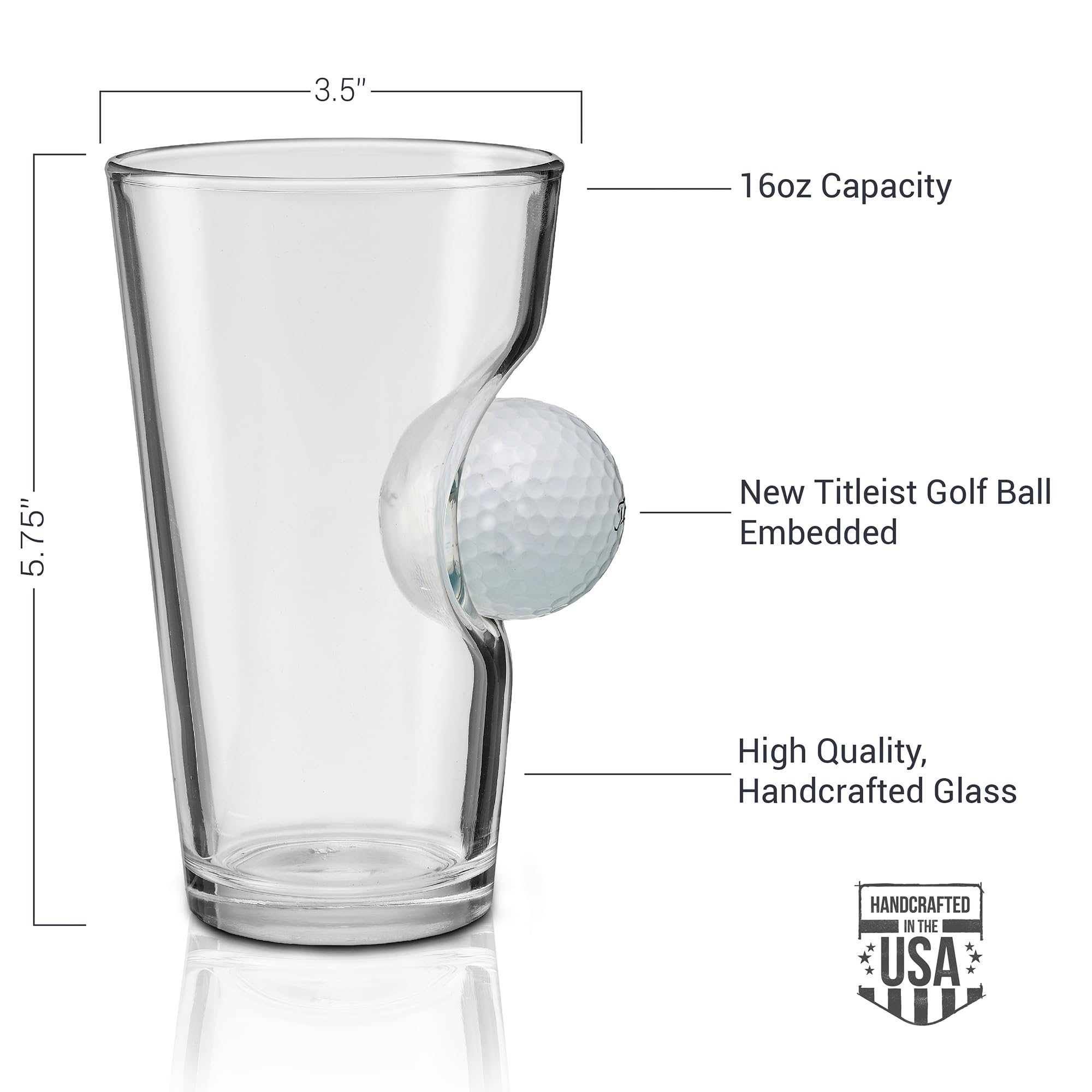 Golf Ball Pint Glass 16oz