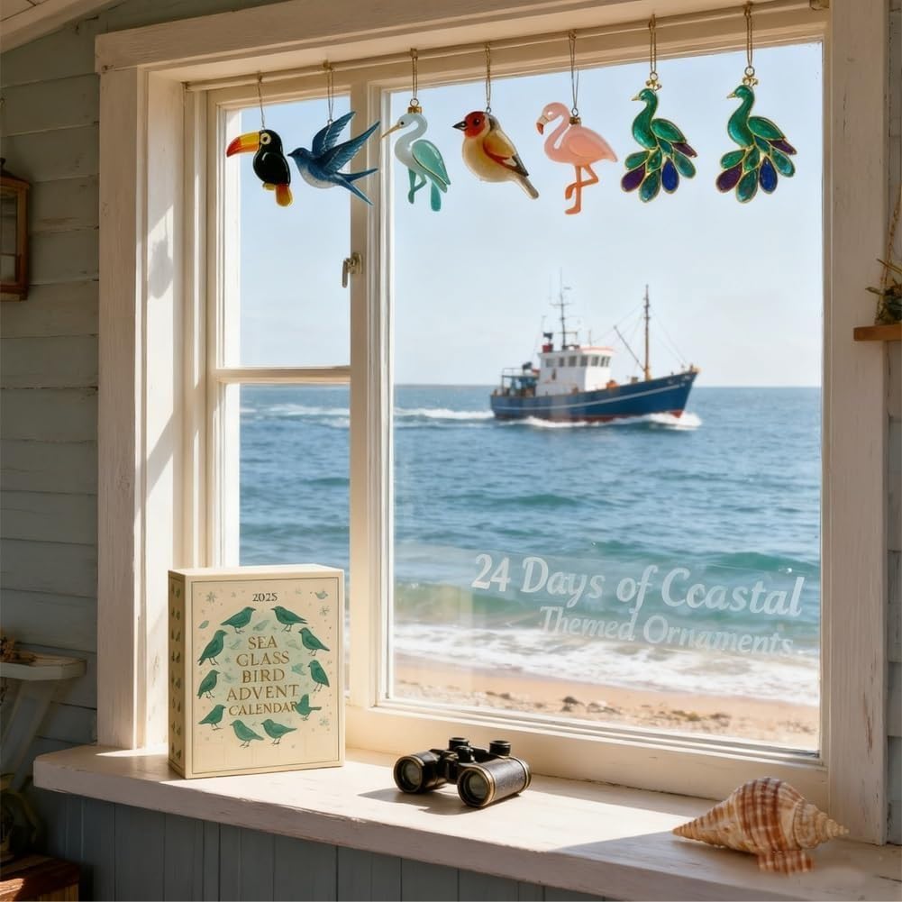 LAST DAY 50% OFF--🐦Sea Glass Bird Advent Calendar 2025