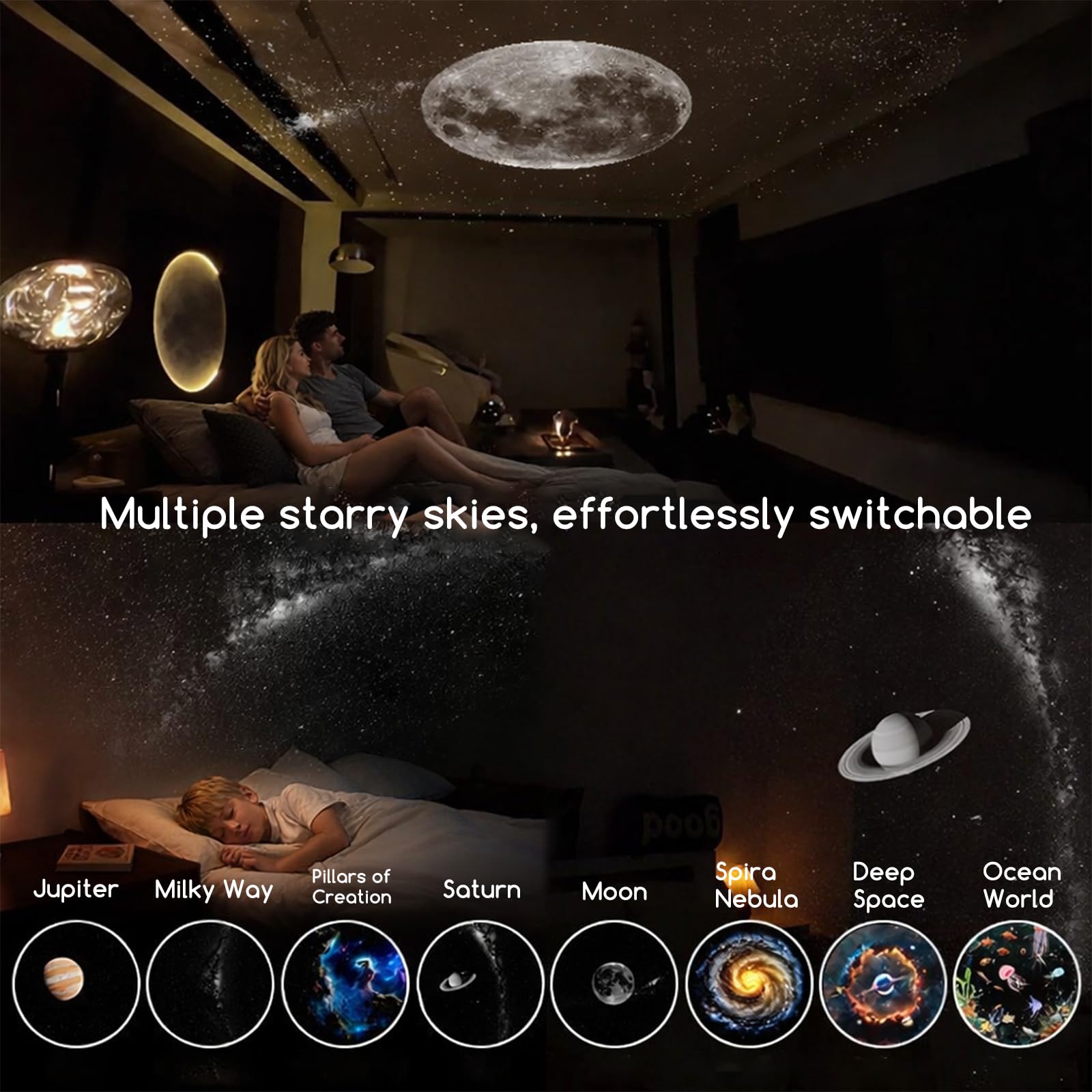 2-in-1 Starry Sky Night Light Projector
