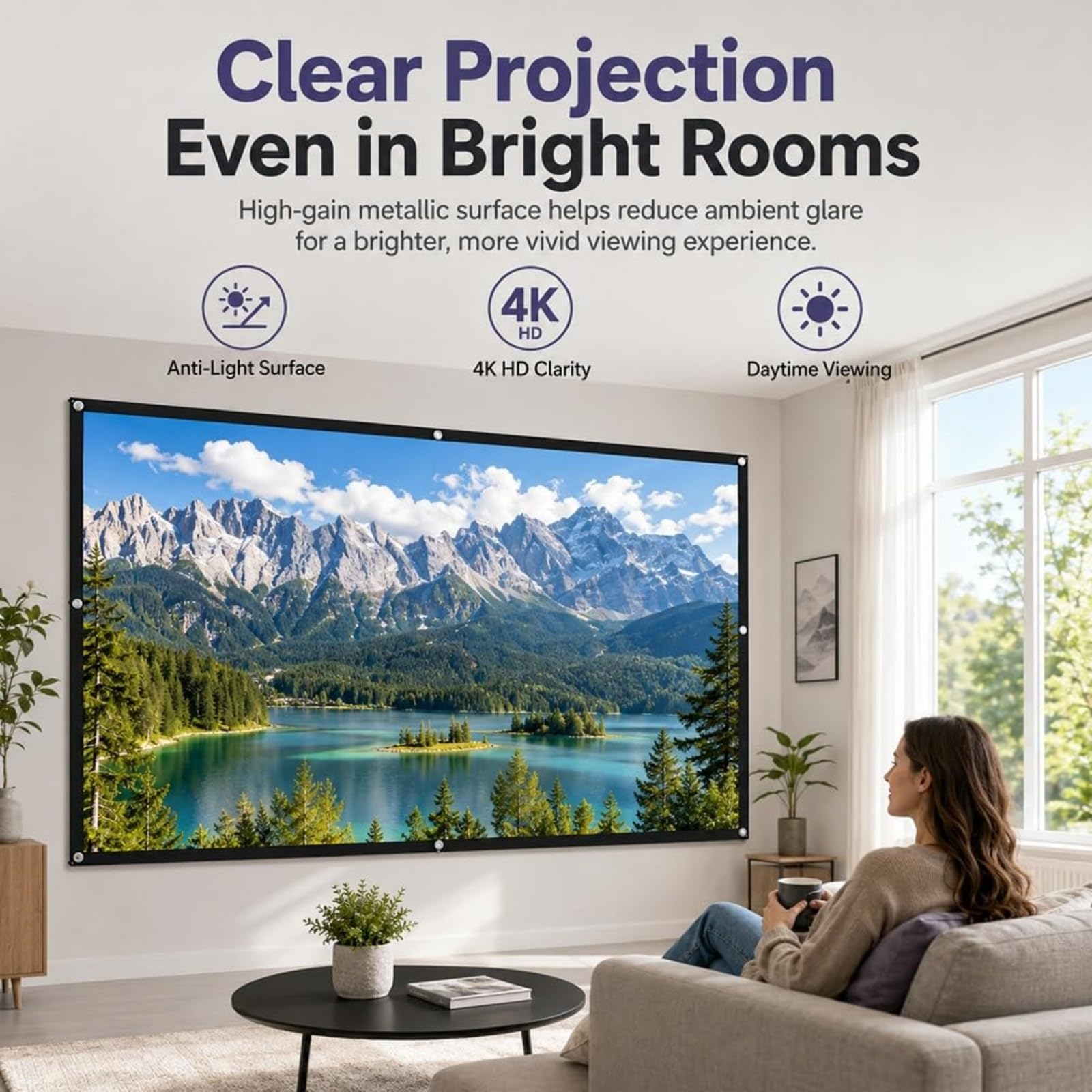 🎬Foldable ALR (Ambient Light Rejecting) projection screen