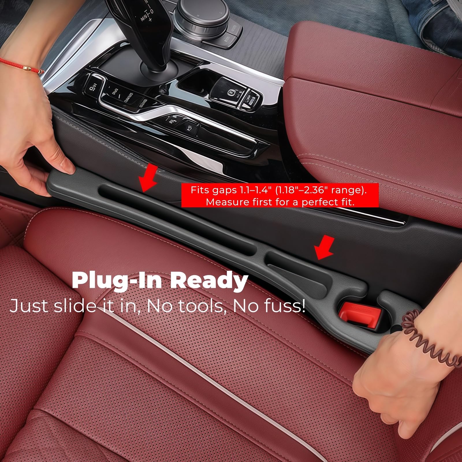 🔥 Universal Car Seat Gap Filler Strip – Anti-Drop Pad with Seatbelt Slot