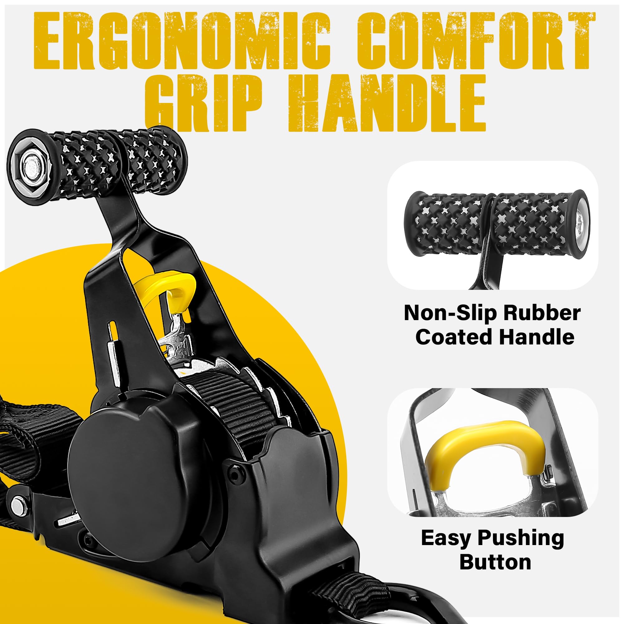 9.8ft. Retractable Ratchet Tie-Down Straps