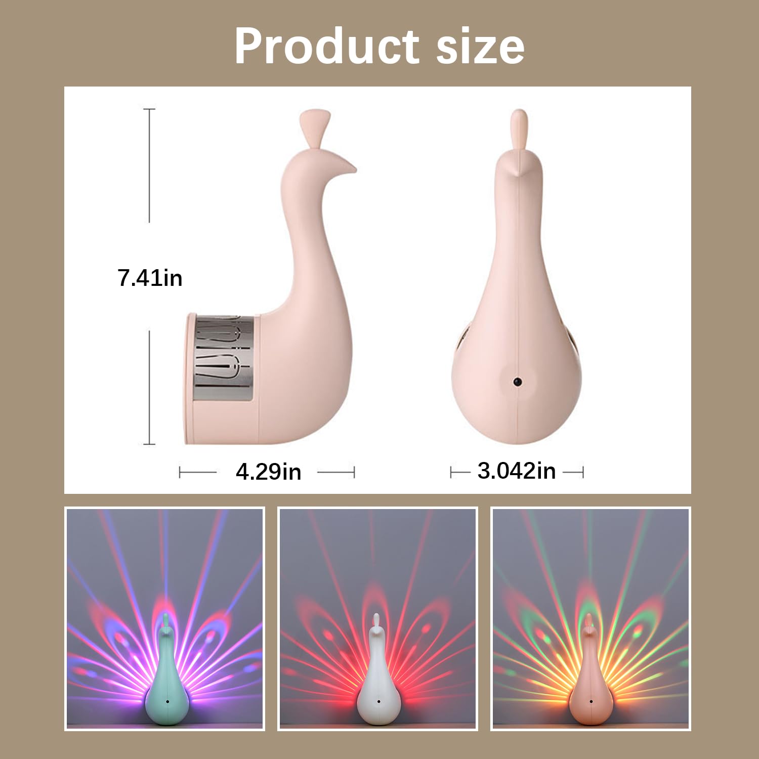 Peacock Projection Desk Lamp