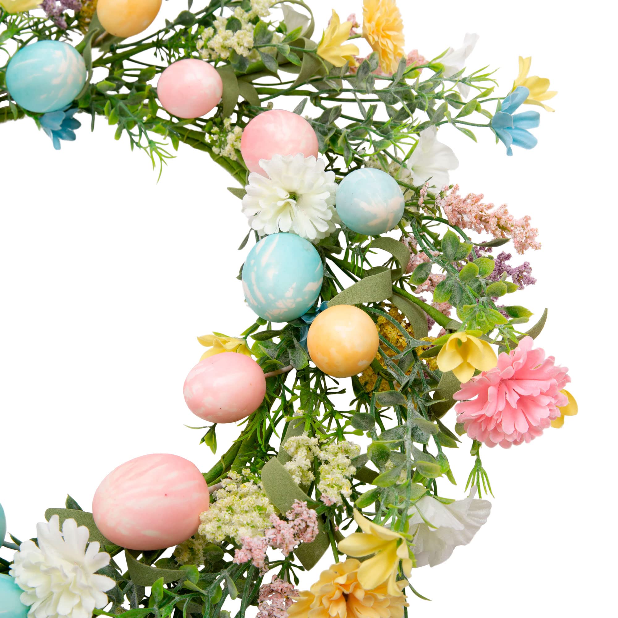 Easter Door Wreath Spring Wreath with Pastel Eggs and Mixed Twigs
