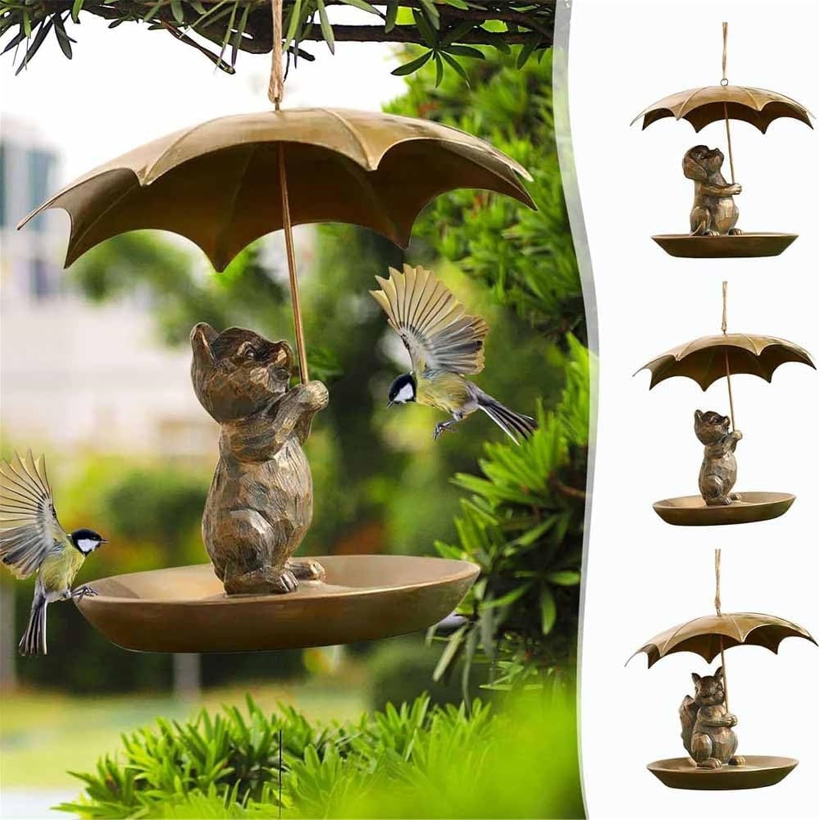Girl Next Door Animal Bird Feeder with Umbrella