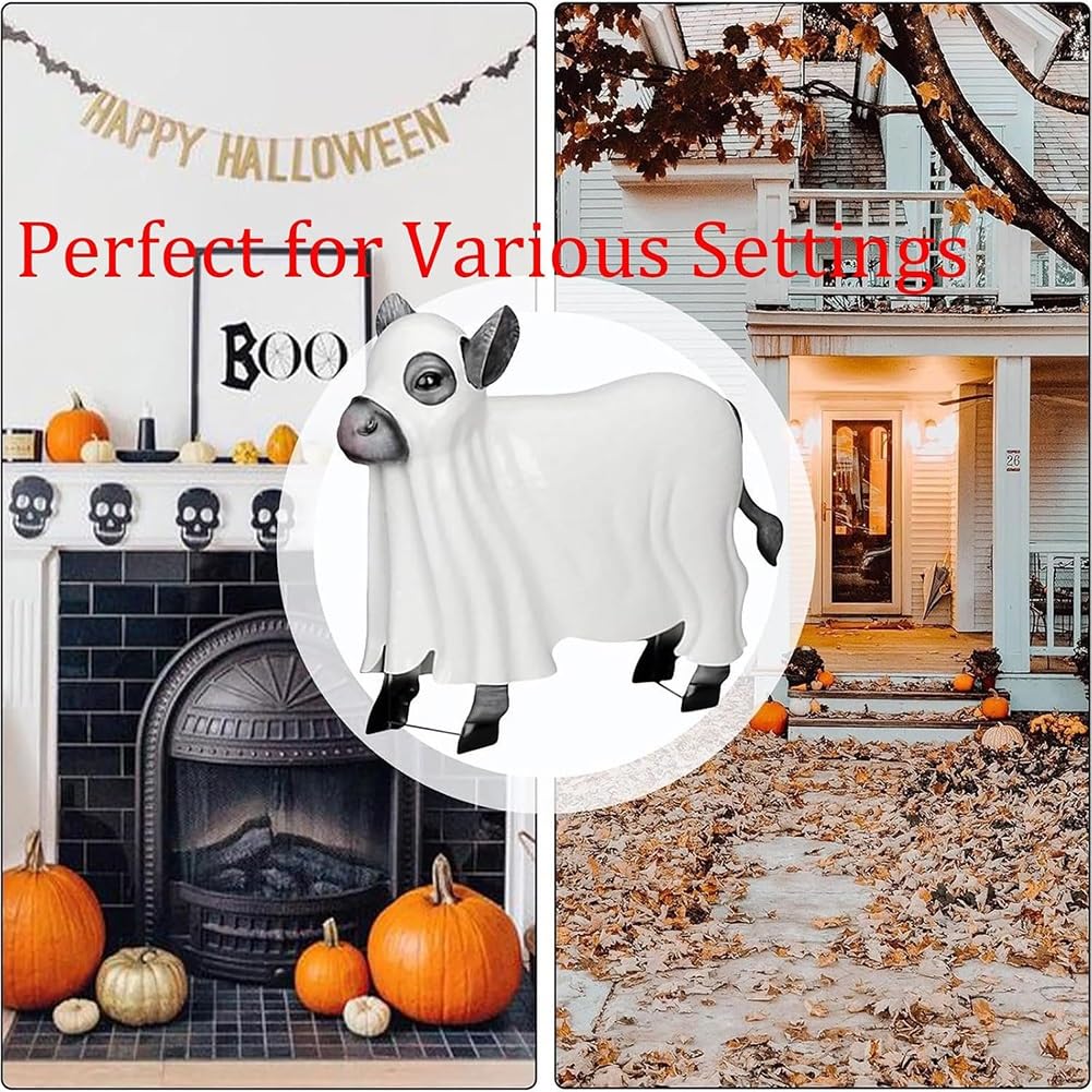 🐄Spooky Ghost Cow Statue