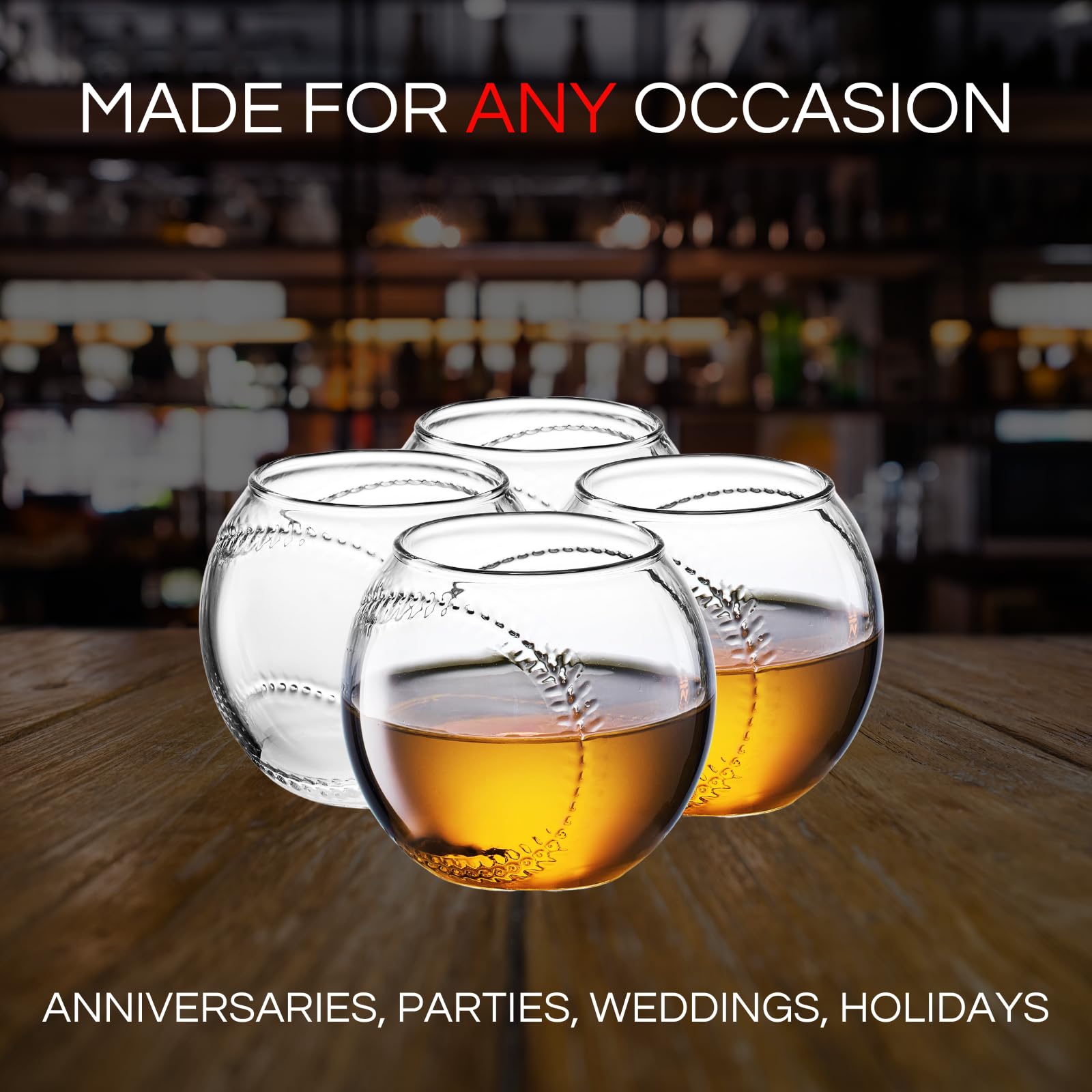 10oz Baseball Whiskey Glass