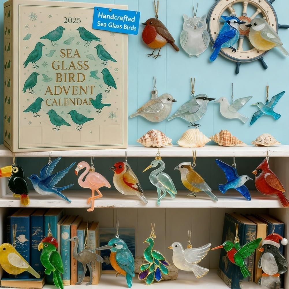 LAST DAY 50% OFF--🐦Sea Glass Bird Advent Calendar 2025