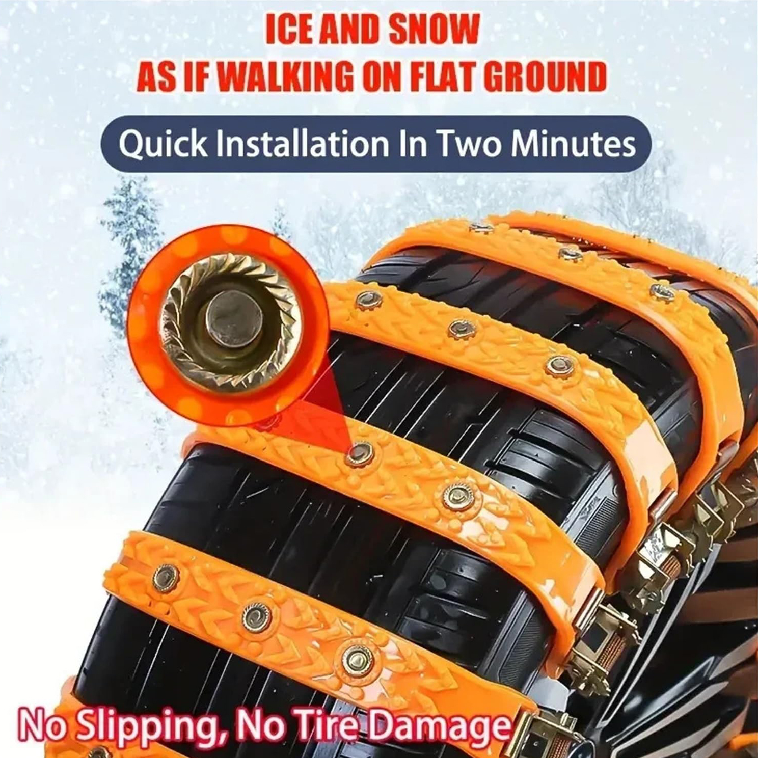 🔥2025 Winter Hot Sale🔥Universal Reusable Anti-skid PE Tire Chains