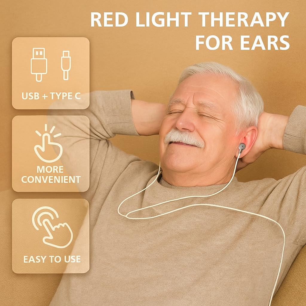 Portable 650nm Red Light Ear Therapy Device For Treating Ear Blockage And Tinnitus