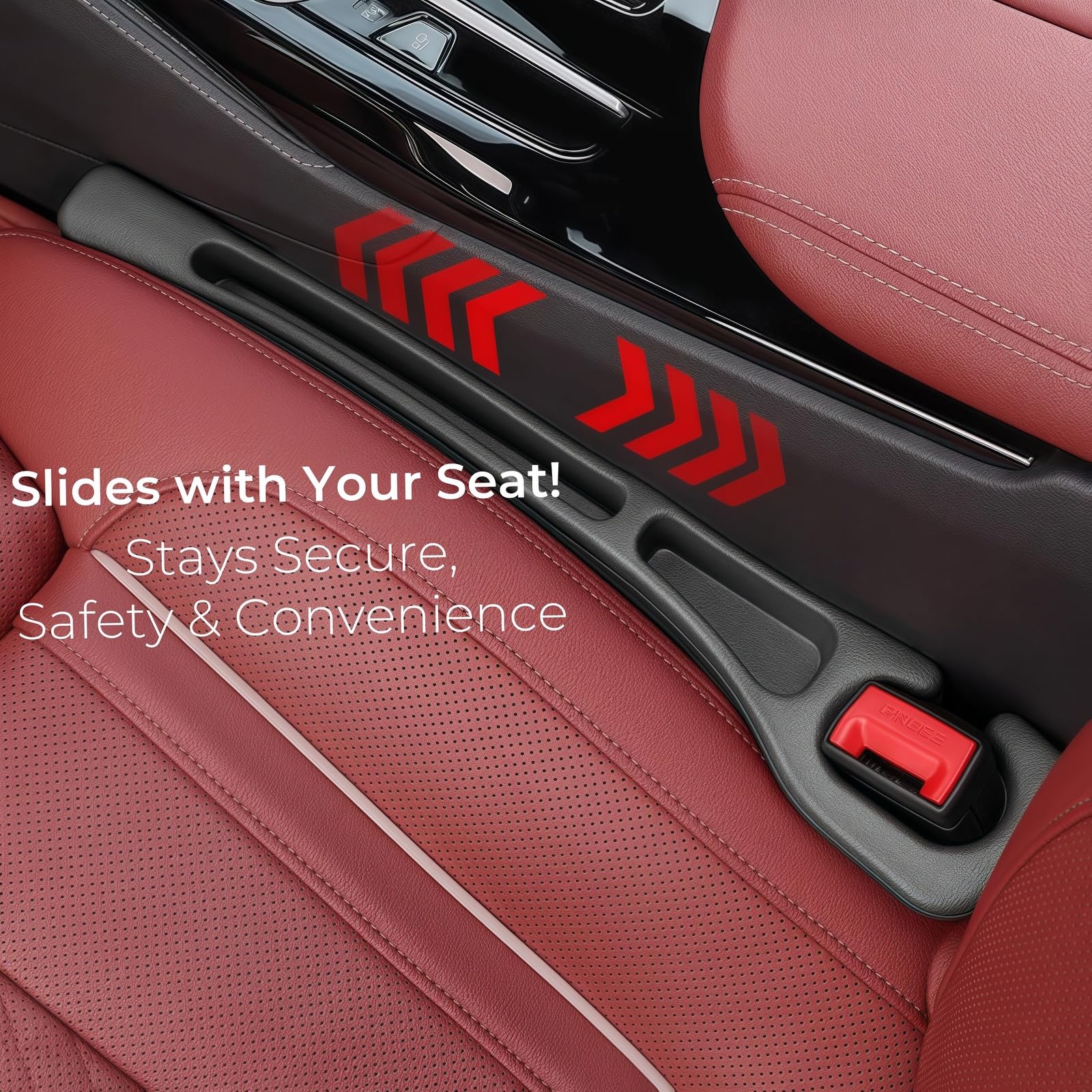 🔥 Universal Car Seat Gap Filler Strip – Anti-Drop Pad with Seatbelt Slot
