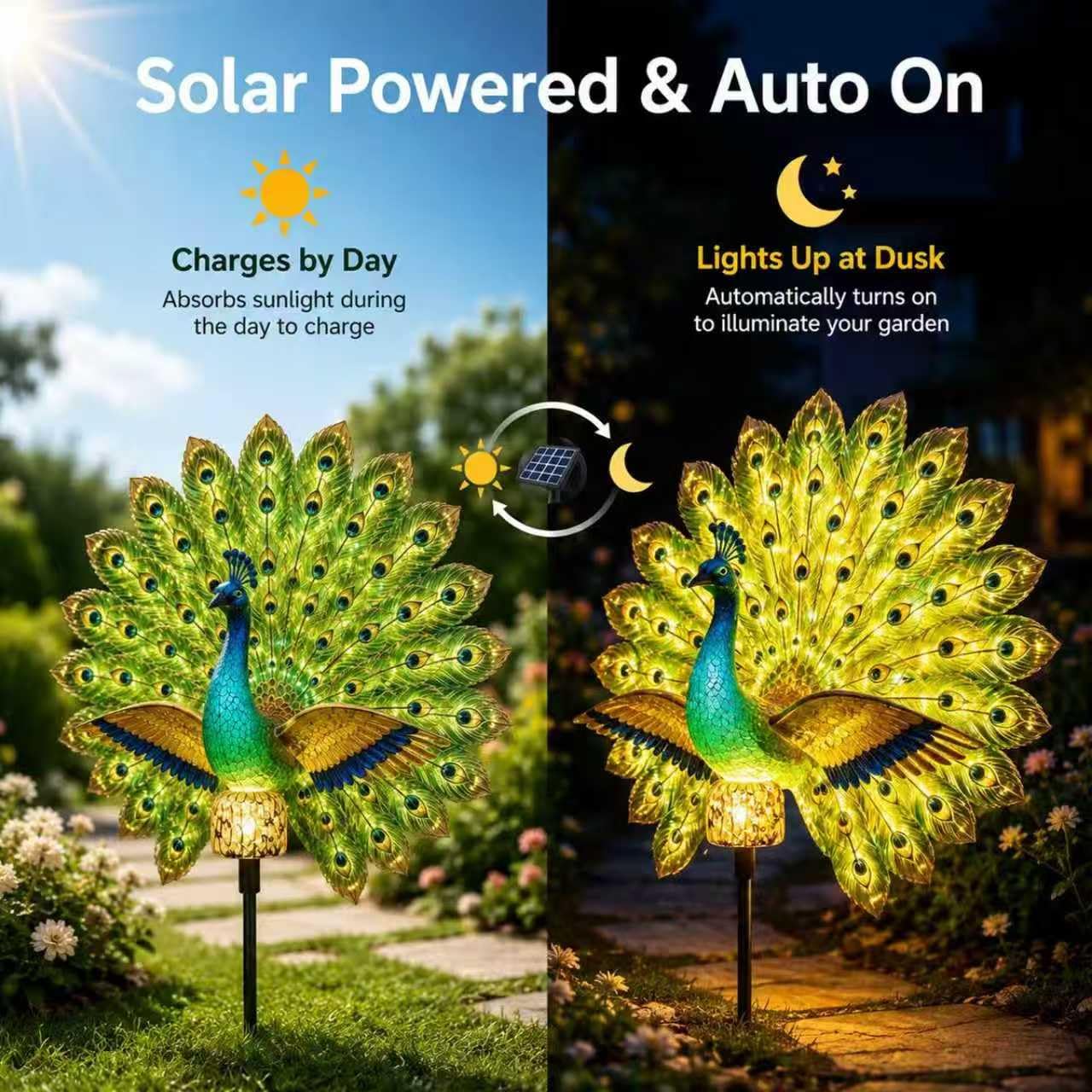 🦚Solar Peacock Garden Sculpture