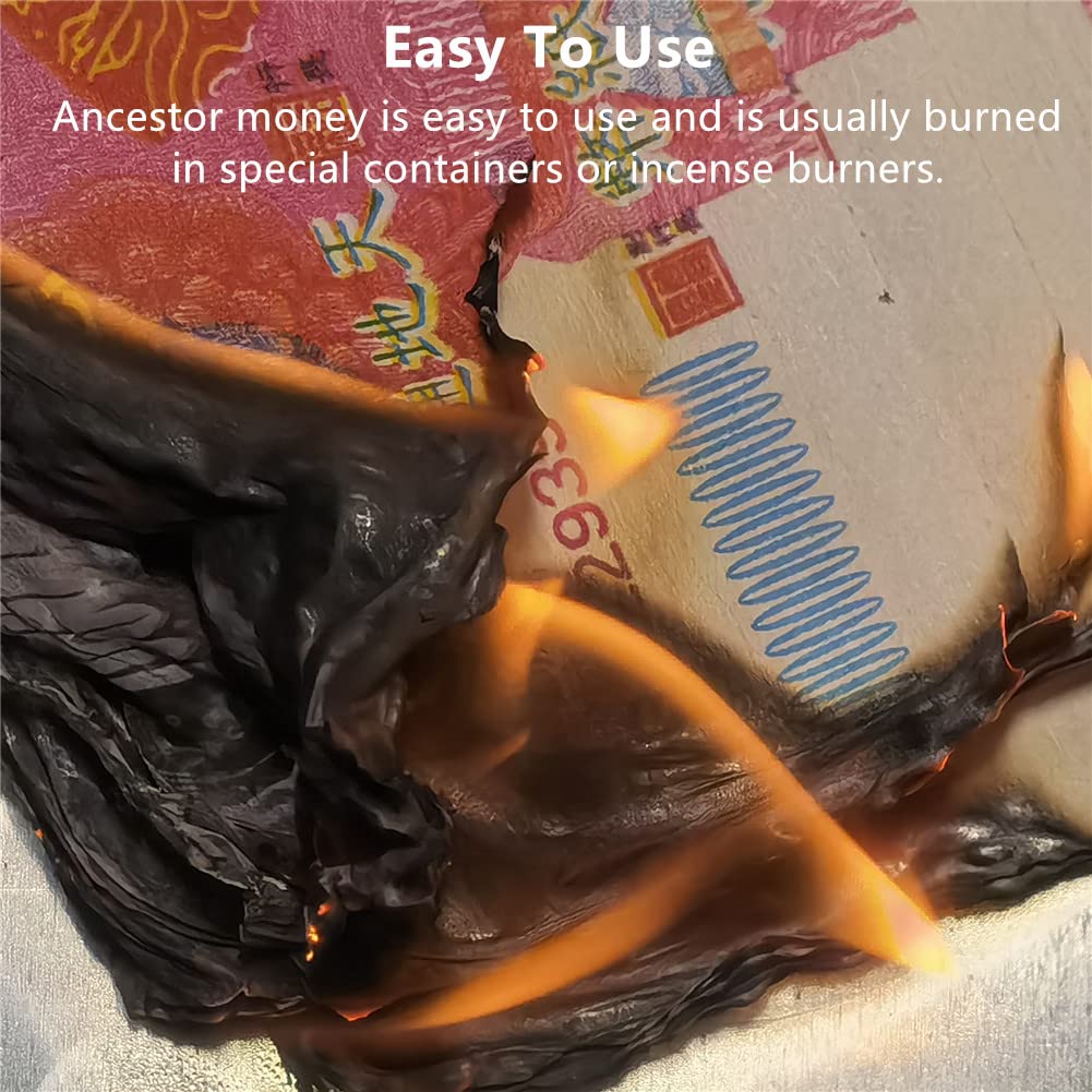 Ancestor Money - 1500 Piece Chinese Joss Paper Money - Ancestor Money to Burn - 10,000,000,000,000,000 Dollar Hell Bank Notes，Origami Paper