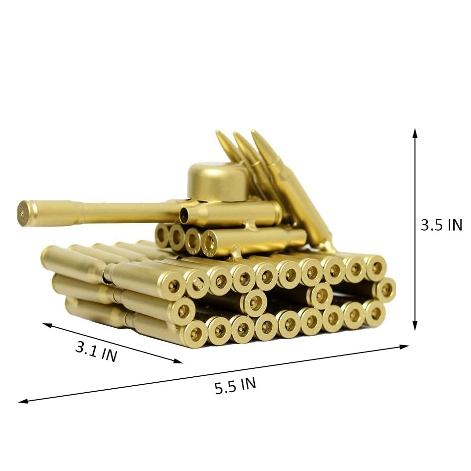Bullet Shell Casing Shaped Army Tank Metal Sculpture Military Gifts